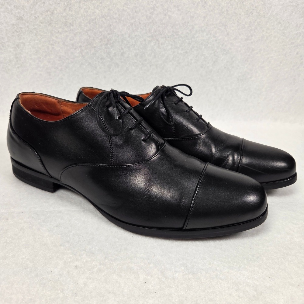 Wolf & Shepherd Closer Cap Toe Oxford Mens 11.5 Black Leather Dress Shoes 9717-D